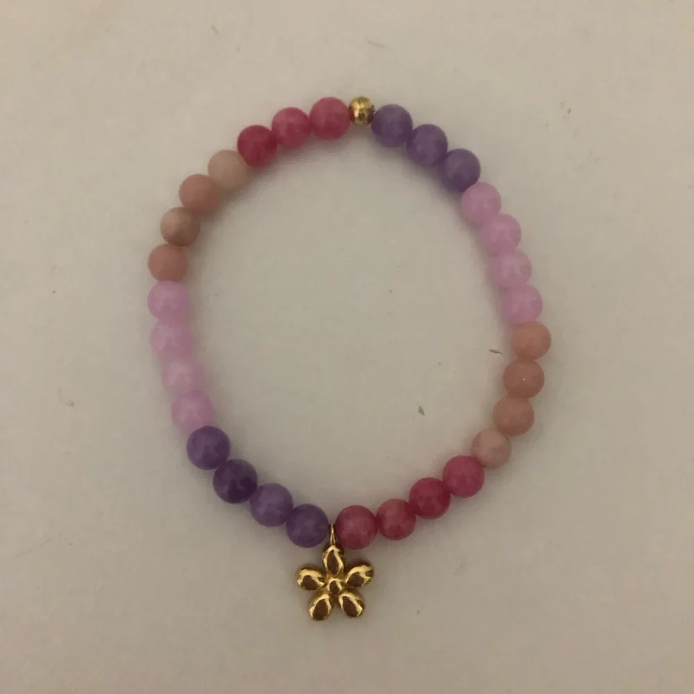 Brighton Enchanting Flower Semi-Precious Beaded Stretch Charm Bracelet